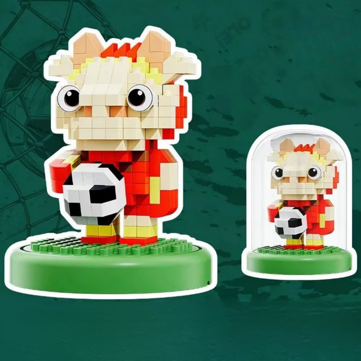 Building Blocks Soccer Trophy Model Sports Display Collectible