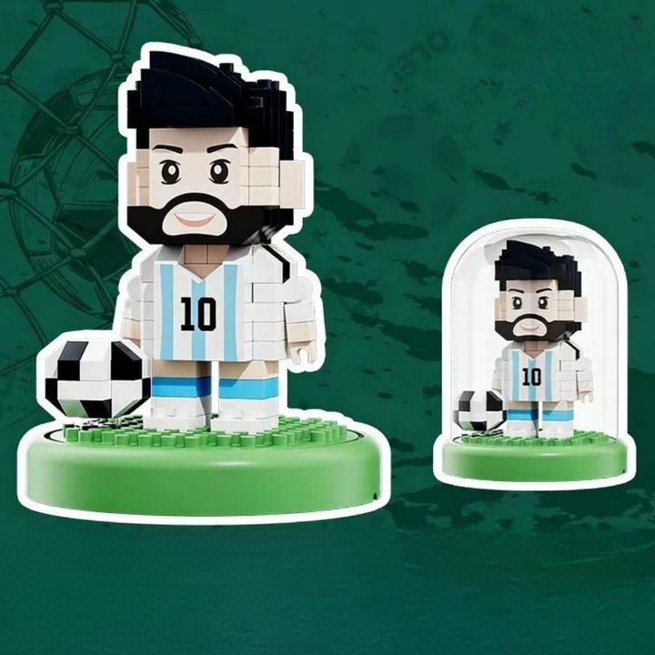 Building Blocks Soccer Trophy Model Sports Display Collectible