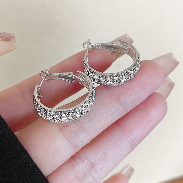 Ohrringe Creolen Zirkon Elegant Legierung Damen Muttertagsgeschenk