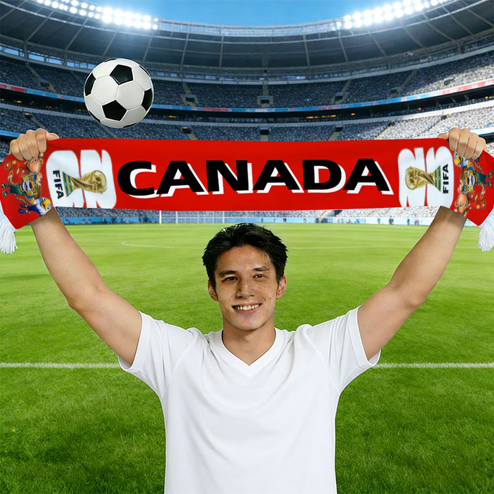 Soccer Scarf Canada Flag World Cup Fan Cheer Accessory