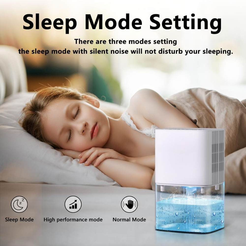 Dehumidifier 58oz Tank Portable Quiet Bedroom Bathroom Air Drying