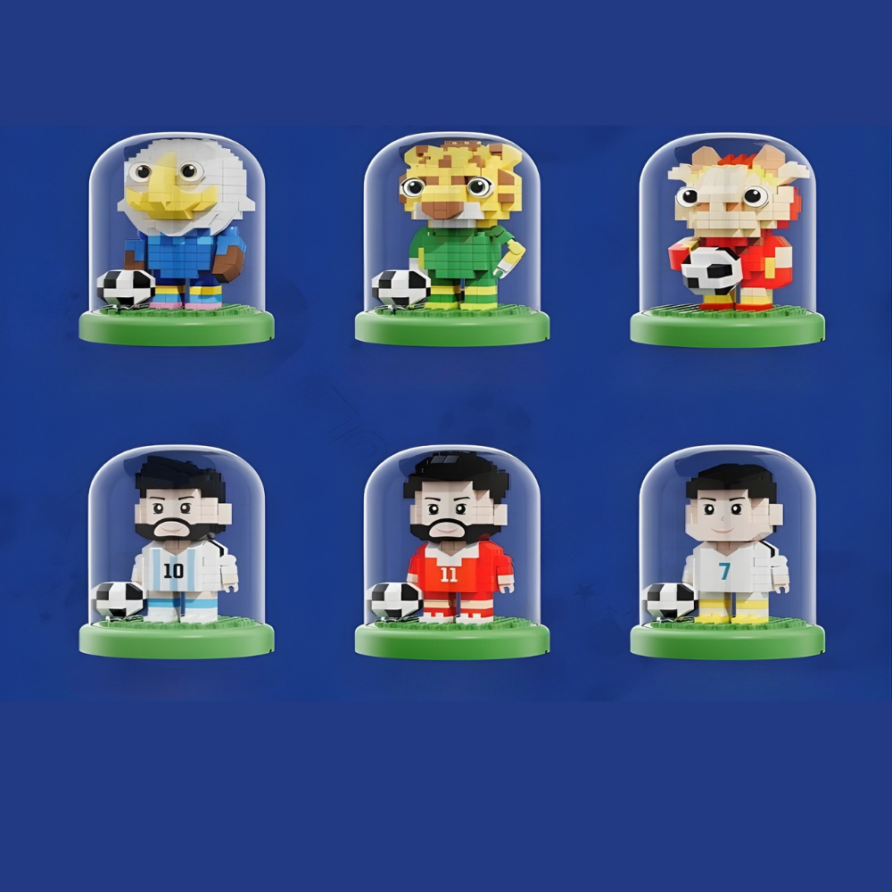 Building Blocks Soccer Trophy Model Sports Display Collectible