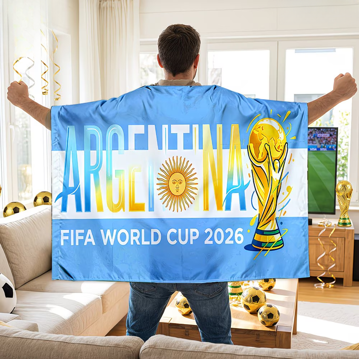 Fotbalová vlajka Argentina Mistrovství světa Fanouškovský plášť