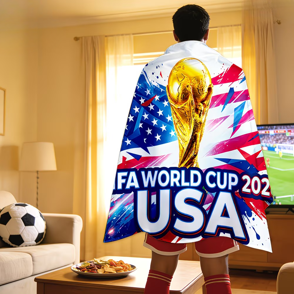 USA Flag Banner World Cup Fan Cape Soccer Stadium Flag
