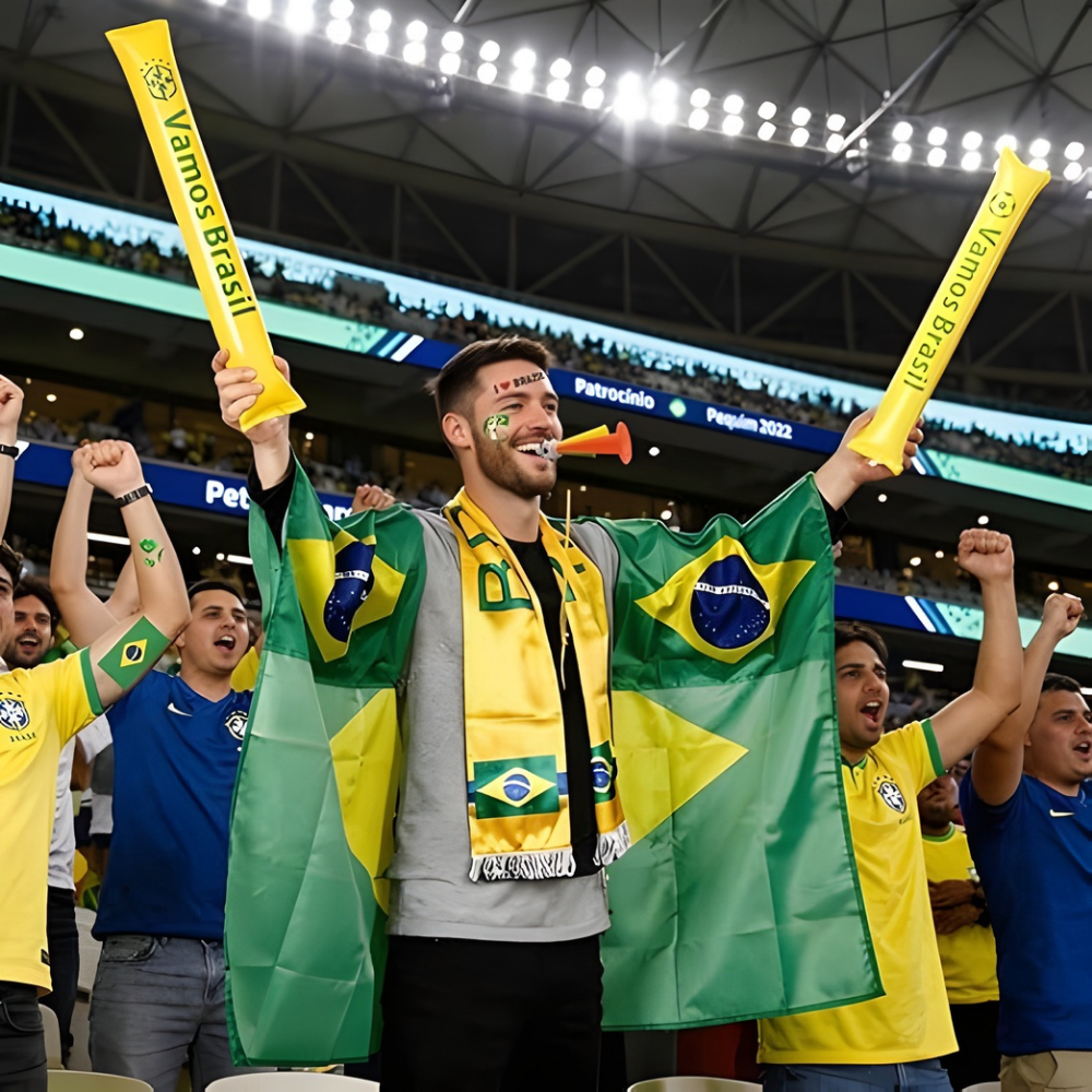 Sada pro fanoušky fotbalu Brazílie Vlajka Mistrovství světa Party doplňky