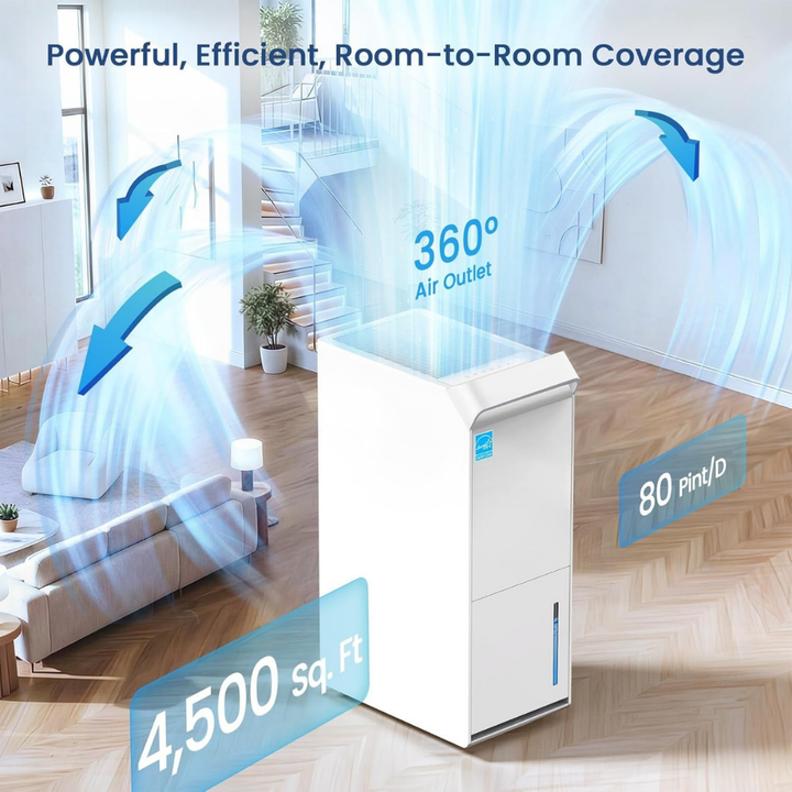 Dehumidifier Large Room Energy Efficient Smart Moisture Control