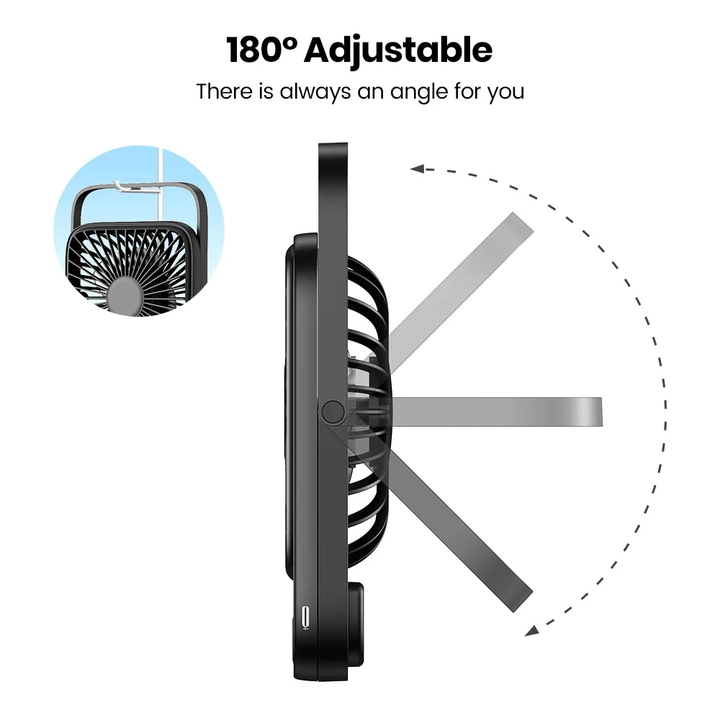 Box Fan Portable Battery Operated Adjustable USB Fan