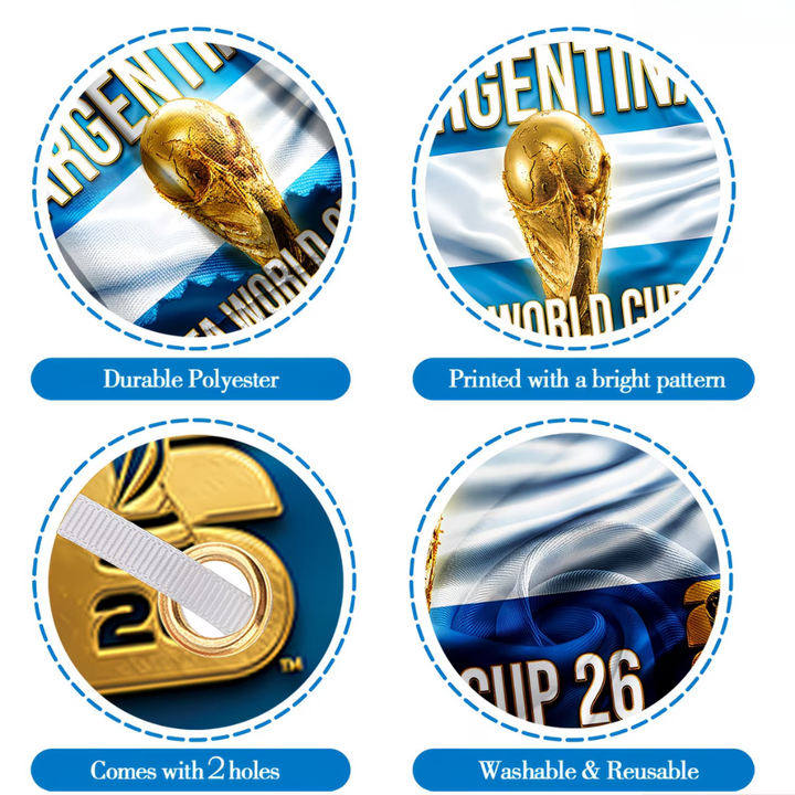 Soccer Flag Banner Argentina World Cup Outdoor Display Large