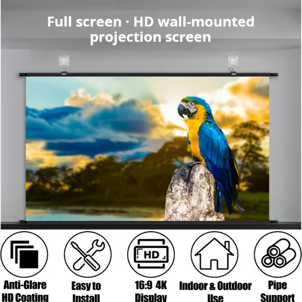Projektorleinwand Weltmeisterschaft 120 Zoll HD Wandmontage Heimkino