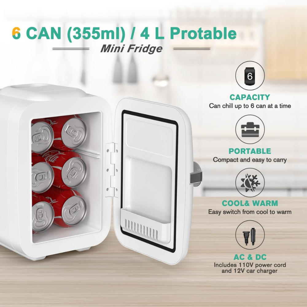 Mini frigorifero portatile refrigeratore e scaldavivande compatto