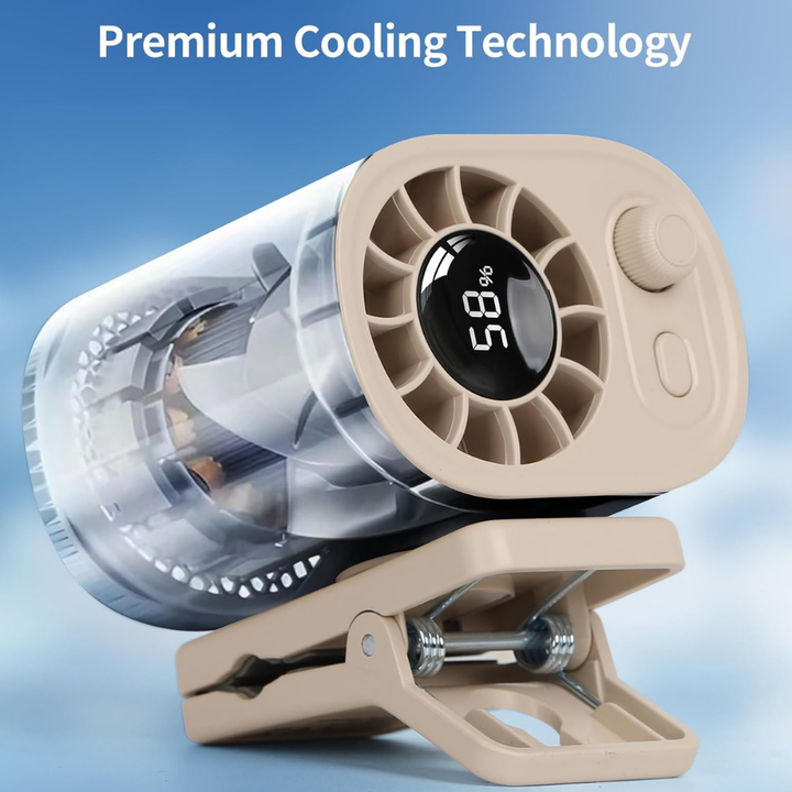 Clip On Fan Portable Cooling Fan Rechargeable Wearable Cooler