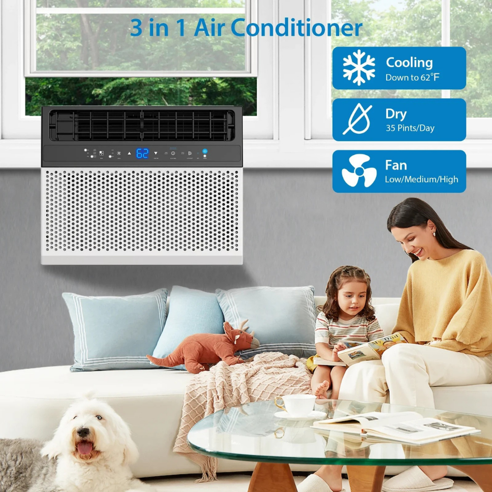 Tragbare Klimaanlage 6000 BTU Fenstergerät Intelligente Kühlung