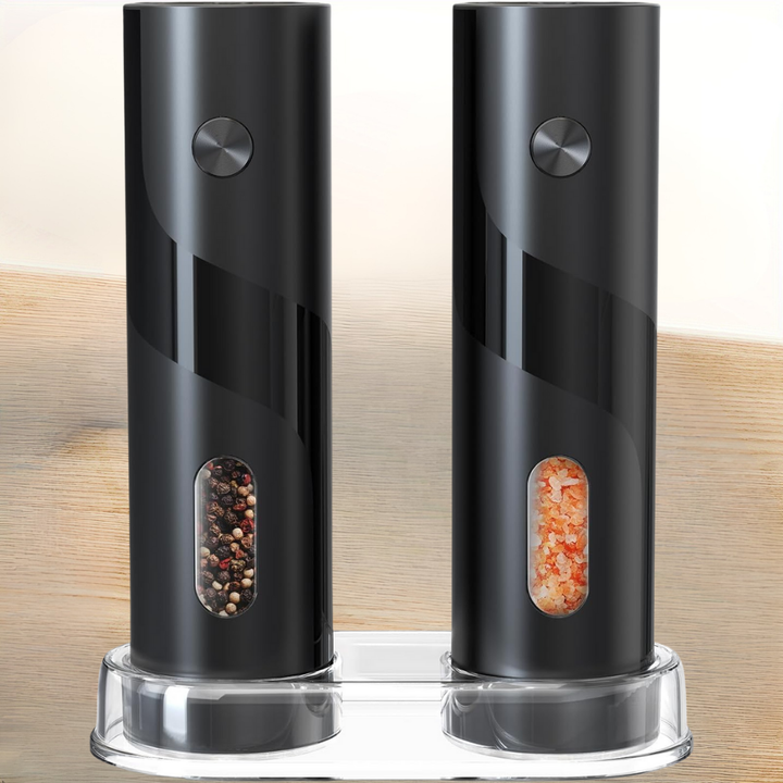 Electric Salt Pepper Grinder Stainless Steel Spice Mill Set