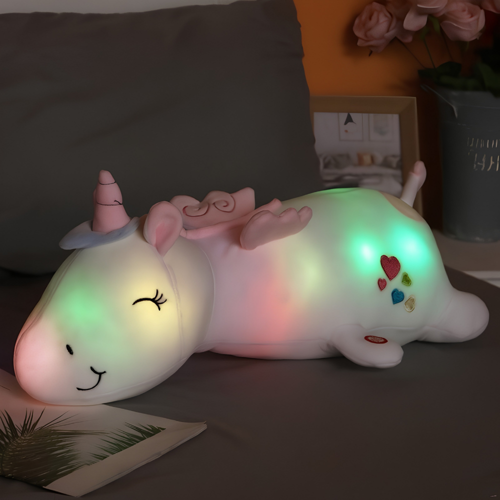 Children's Night Light LED Plush Bedside Lamp Soft Glowing Toy