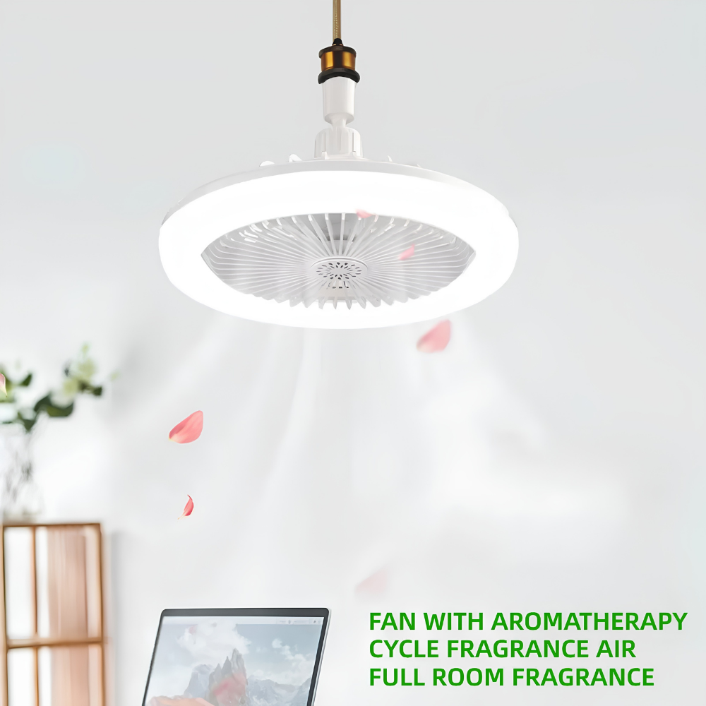 Deckenventilator mit Kühlfunktion, LED-Licht E27, Fernbedienung, Leuchte