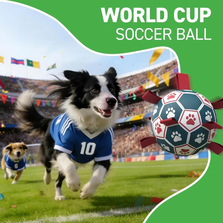 World Cup Durable Dog Toy Dog Soccer Ball Dual Grip Mesh Rugged