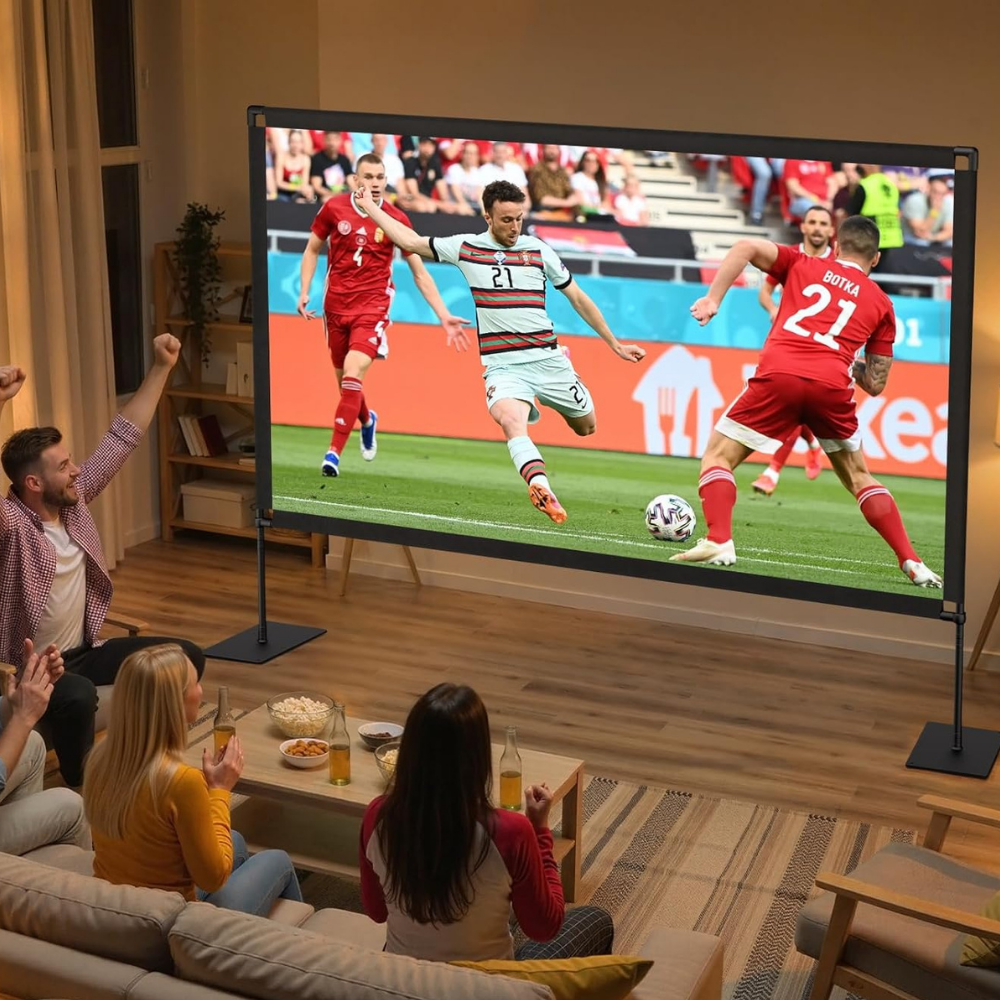 Projector Screen World Cup Outdoor Portable Stand 4K 160 Wide
