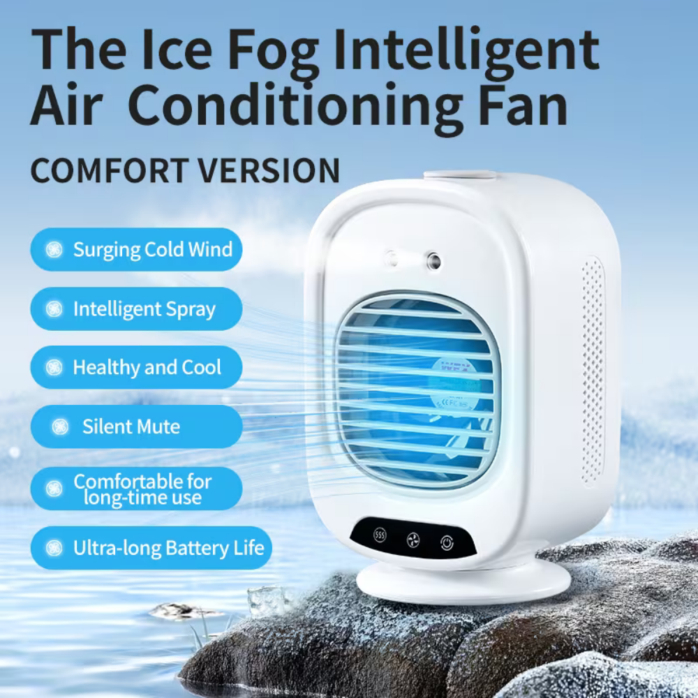 Portable Air Conditioner Mini Desk Cooling Fan USB Rechargeable