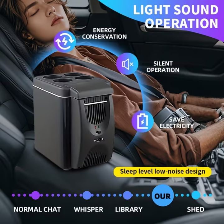 Mini Fridge Portable Car Cooler Compact Travel Refrigerator