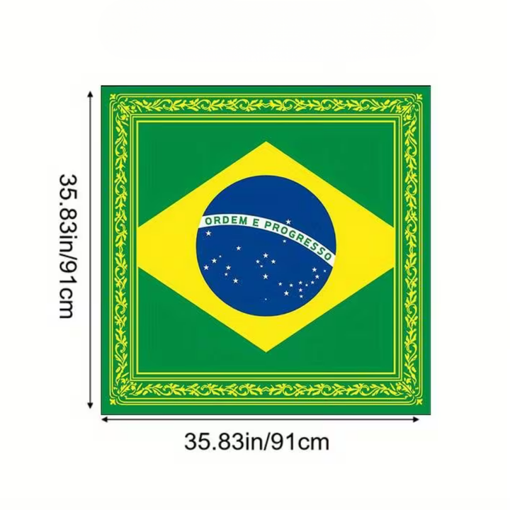 Head Scarf Brazil Flag World Cup Square Fashion Bandana