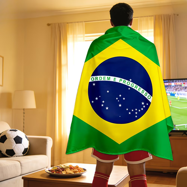 Brazil Flag Banner World Cup Soccer Fan Cape
