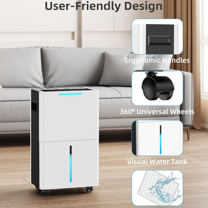 Deumidificatore Grande Capacità Controllo Intelligente Rimozione Umidità Silenziosa