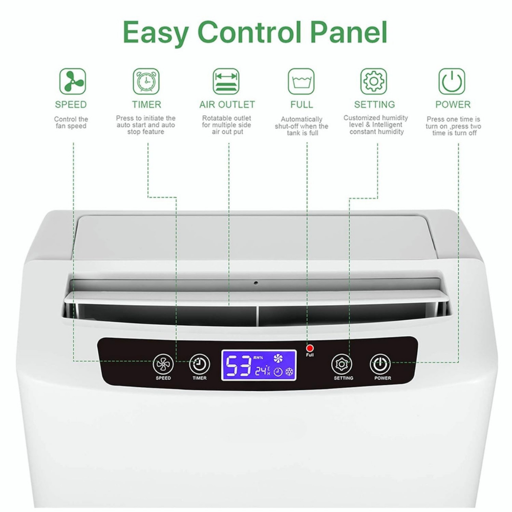 Dehumidifier High Capacity Portable Quiet Air Dryer Home Humidity Control