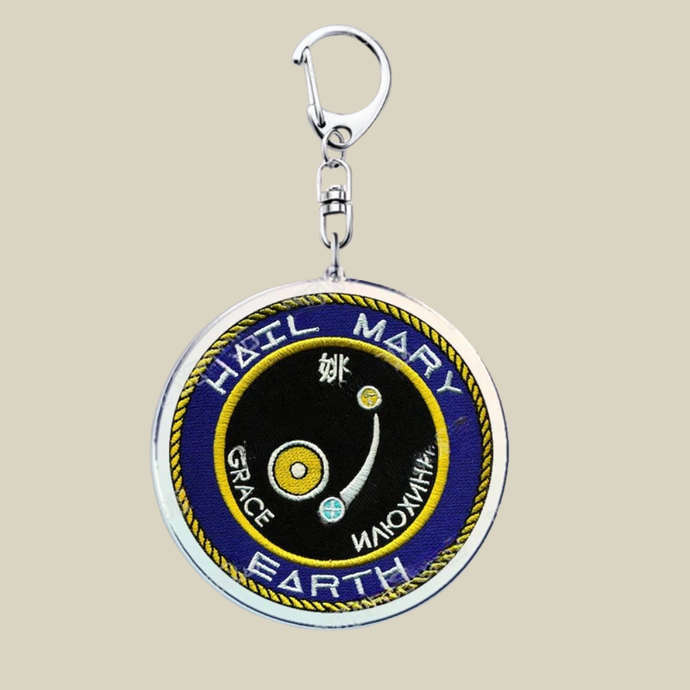 Přívěsek na klíče Bunnycat Space Mission Crest kovový klíčenka dárek