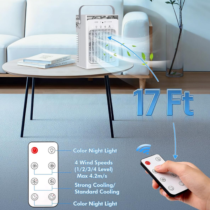 Condizionatore d'Aria Portatile Mini Ventilatore Rinfrescante USB Raffreddatore da Scrivania