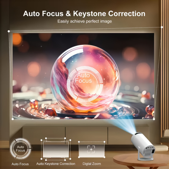 Mini-Projektor Weltmeisterschaft 1080P Smart Tragbar WiFi Bluetooth 4K