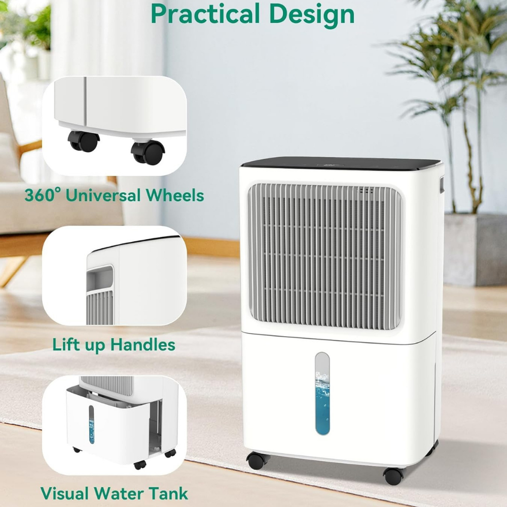 Dehumidifier Large Capacity Smart Control Quiet Home Moisture Removal