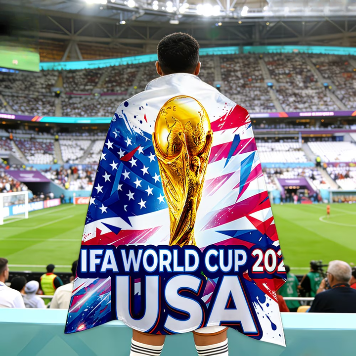 USA Flag Banner World Cup Fan Cape Soccer Stadium Flag