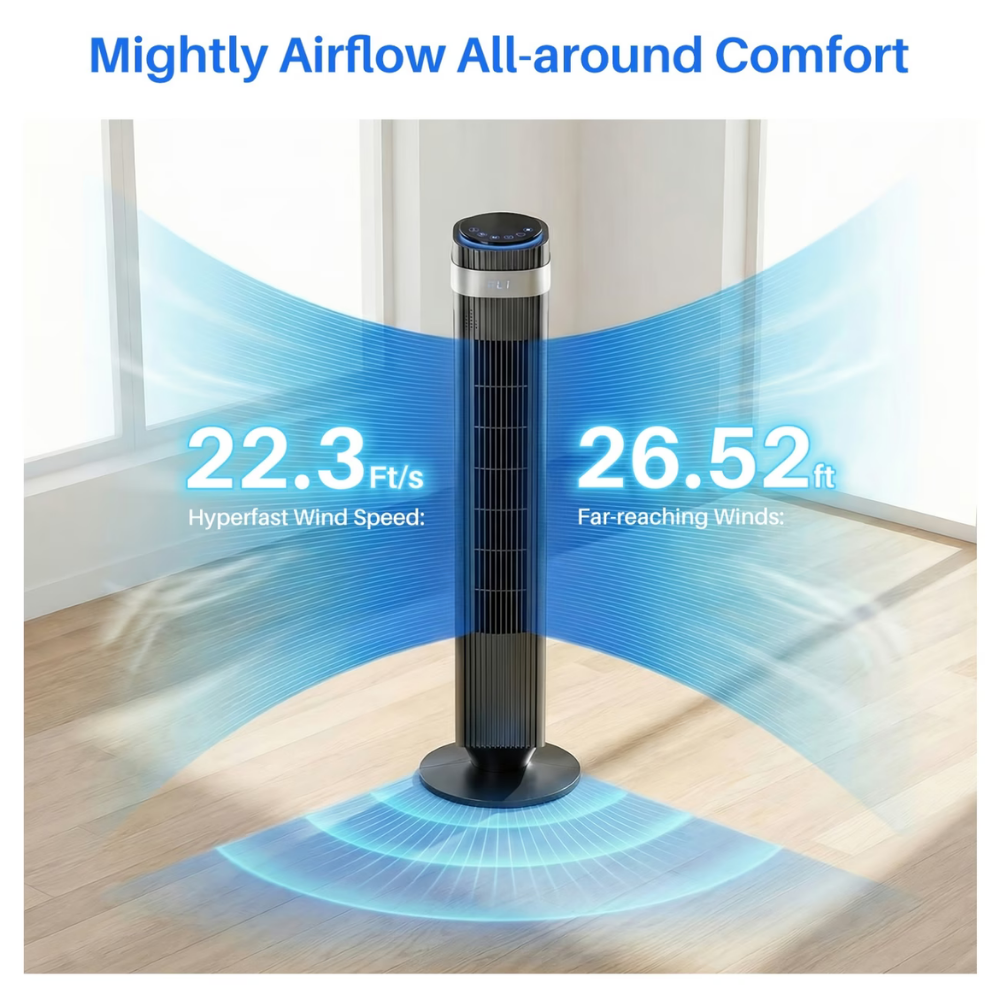 Turmventilator ohne Flügel, leiser Kühlventilator, Luftzirkulator für Schlafzimmer