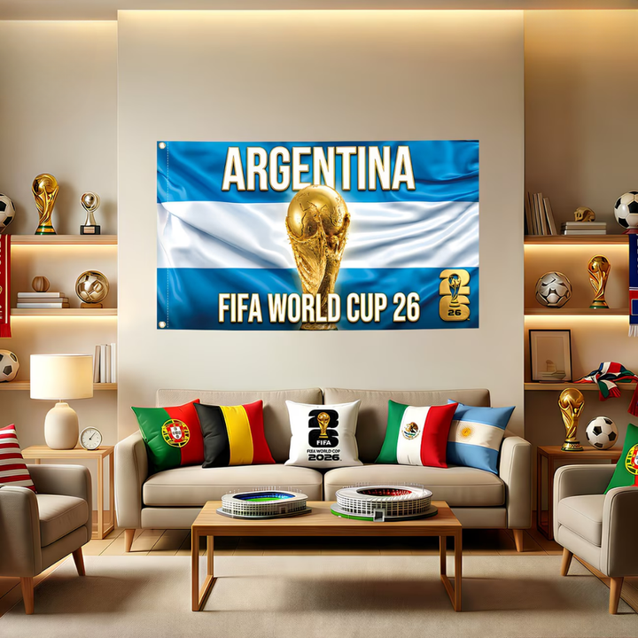 Soccer Flag Banner Argentina World Cup Outdoor Display Large