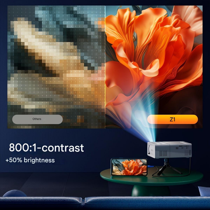Weltcup Tragbarer Mini-Projektor 3000 Lumen Kompaktes Design