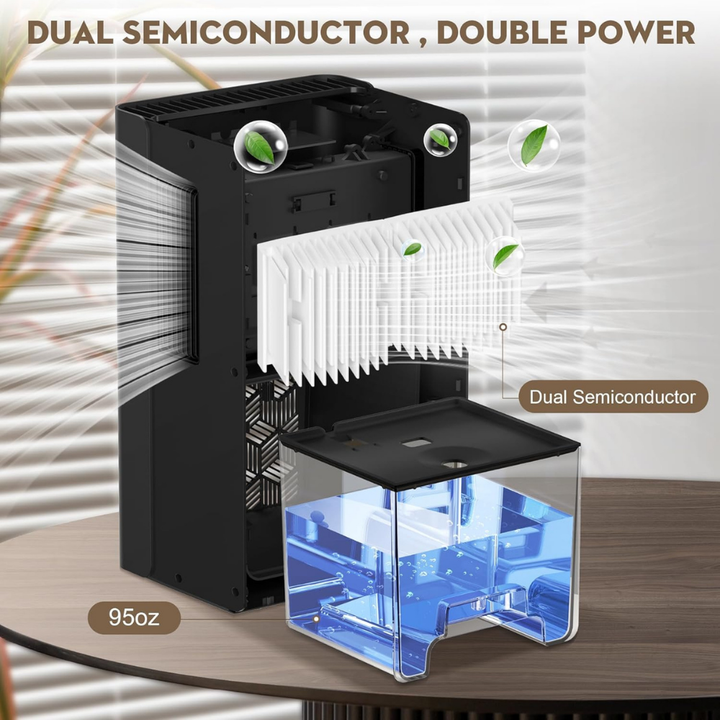 Dehumidifier Portable Quiet Air Dryer Compact Home Moisture