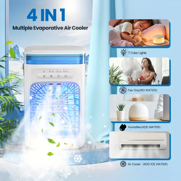 Portable Air Conditioner Mini Air Cooler USB Desk Fan Humidifier
