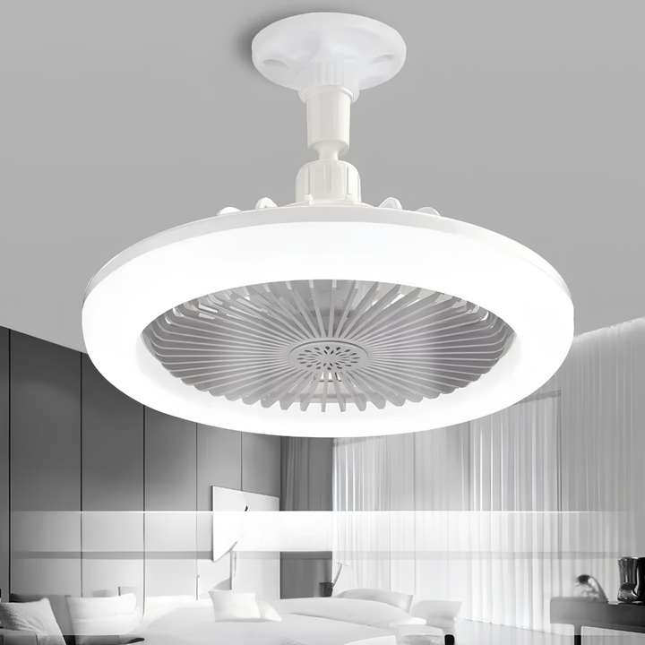 Deckenventilator mit Kühlfunktion, LED-Licht E27, Fernbedienung, Leuchte