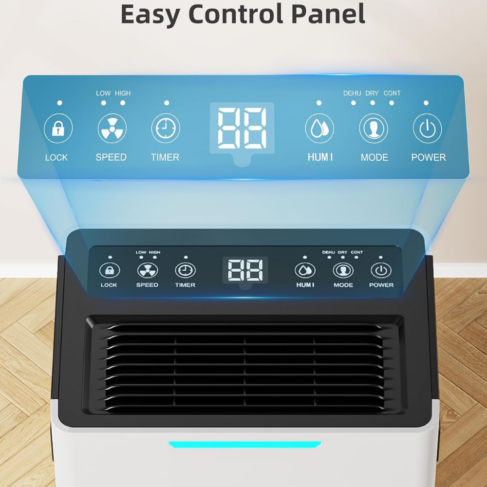 Deumidificatore Grande Capacità Controllo Intelligente Rimozione Umidità Silenziosa