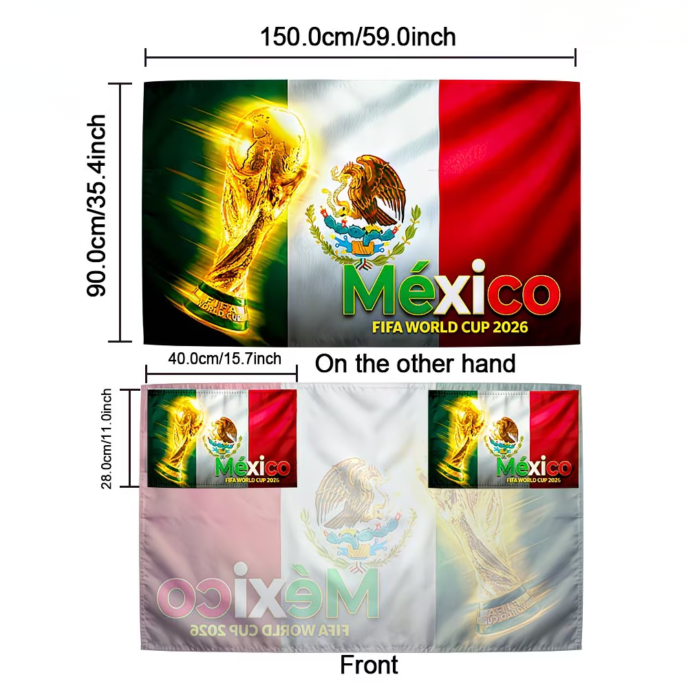 Mexico Flag Banner World Cup Soccer Fan Cape Polyester