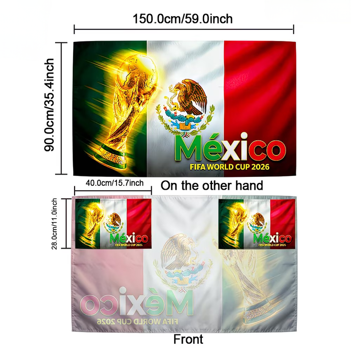 Mexico Flag Banner World Cup Soccer Fan Cape Polyester