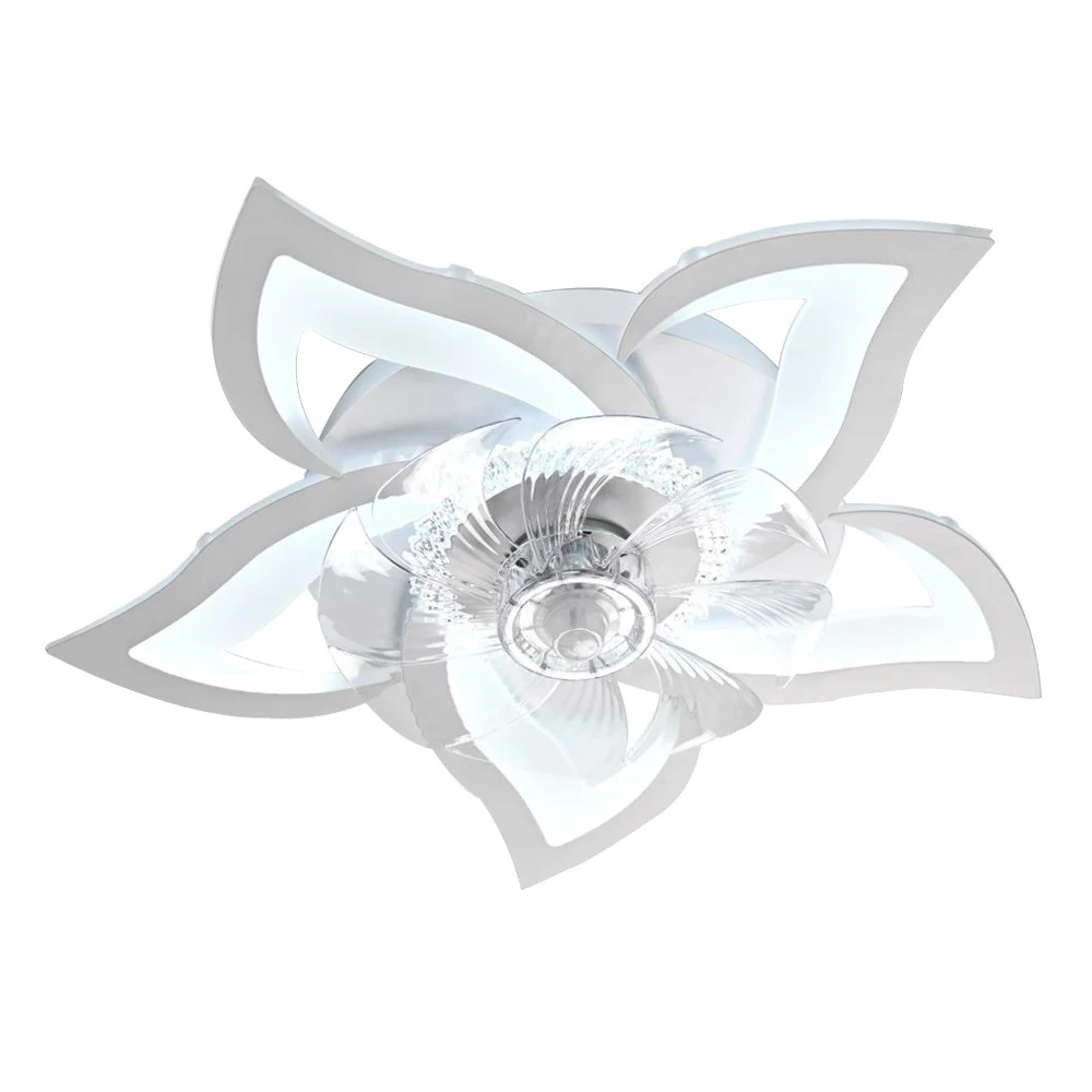 Ceiling Fan Modern Flower Cooling LED Light Fixture