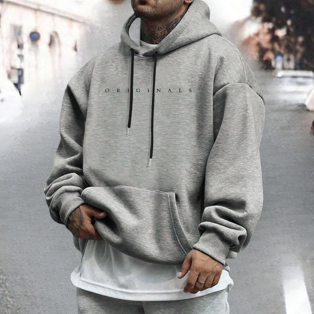 Men's Hooded Sweatshirt Casual Oversized Cotton Pullover