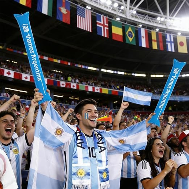 Argentina Flag Soccer Fan Kit World Cup Cape Scarf Set