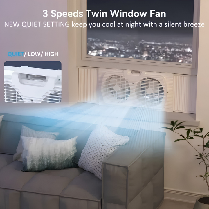 Cooling Twin Window Fan Electric Reversible Window Fan