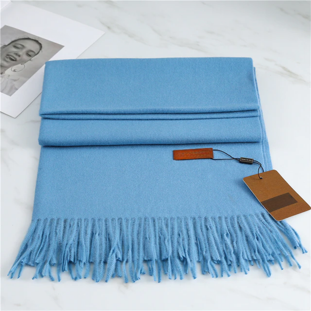 Winter Scarf Warm Cozy Knit Wrap Soft Fringe Texture