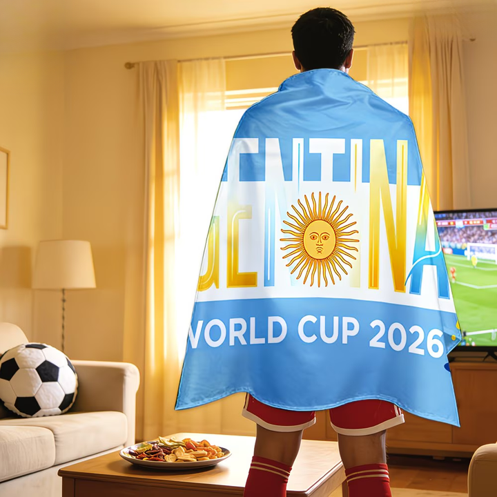 Fotbalová vlajka Argentina Mistrovství světa Fanouškovský plášť