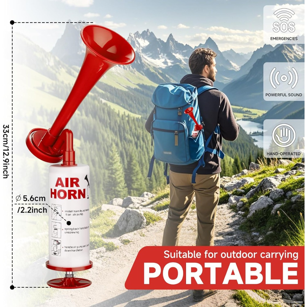 Clacson ad Aria Coppa del Mondo Rumoroso Portatile a Pompa Manuale di Sicurezza