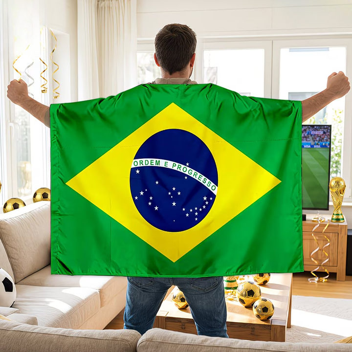 Brazil Flag Banner World Cup Soccer Fan Cape
