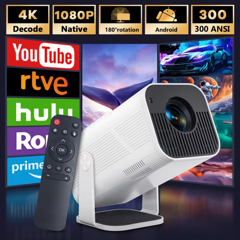 Mini Projector World Cup 1080P Smart Portable WiFi 4K Android